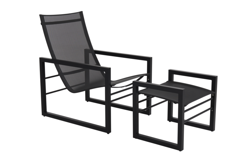 Vevi footstool Black/grey