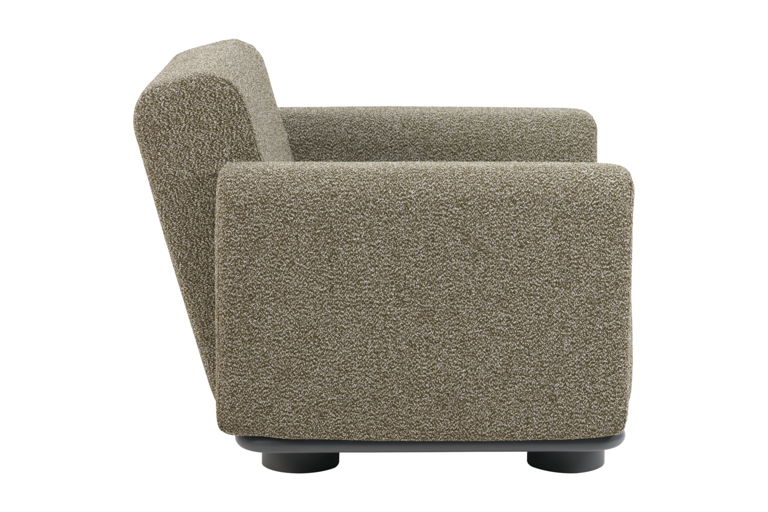 Bolster armchair Anthracite/Teddy Verde