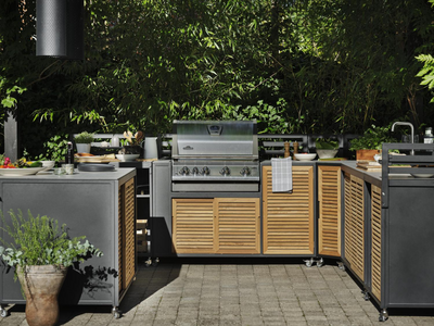 Fornax outdoor Kitchen Black/teak