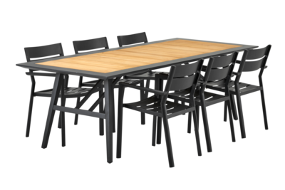 Chios dining table Black/teak