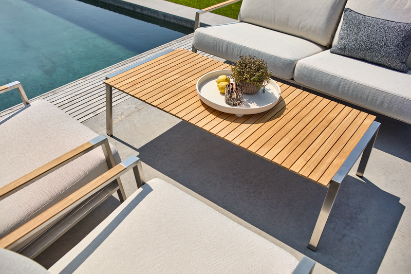 Naos coffee table Stainless steel/teak