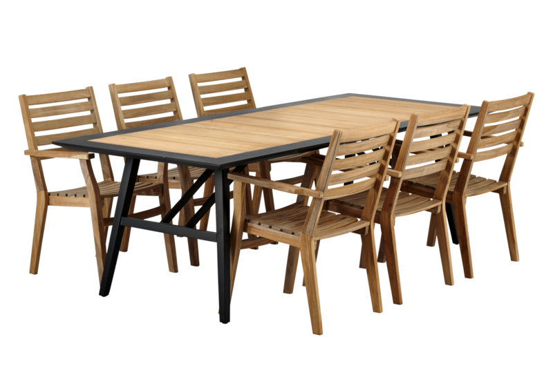 Chios dining table Black/teak