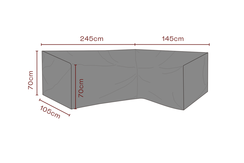 Furniture cover corner sofa Black