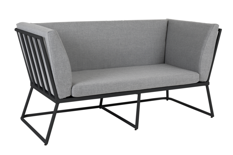 Vence 2-seater sofa Black/Pearl grey
