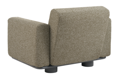 Bolster armchair Anthracite/Teddy Verde