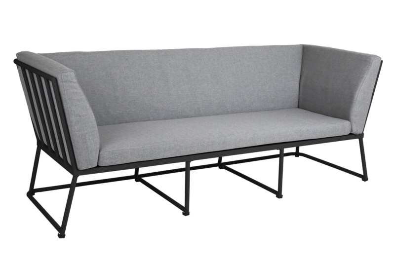 Vence 3-seater sofa Black/Pearl grey