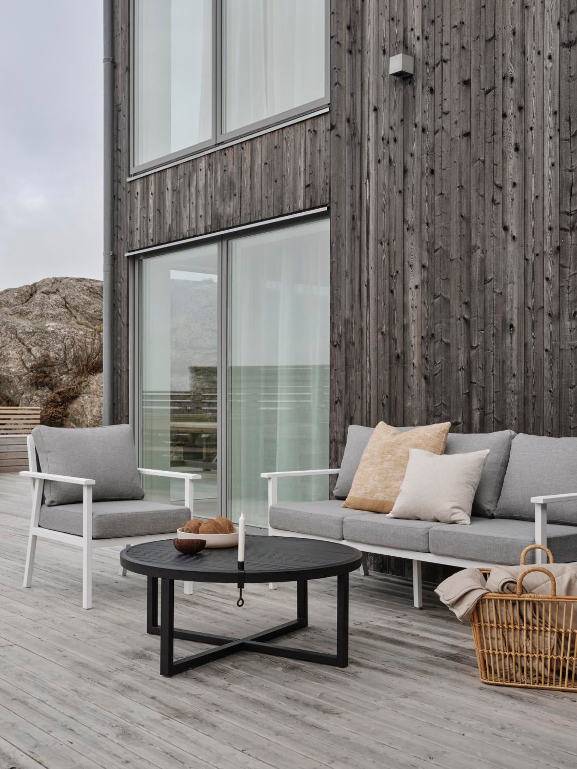 Samvaro High 3-seater sofa White/Pearl grey