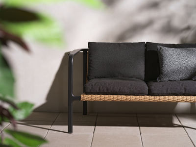 Motty 2-seater sofa Black/Teddy Black