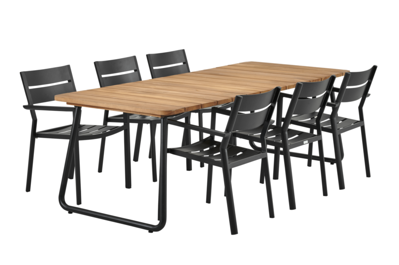 Nolli dining table Black/teak