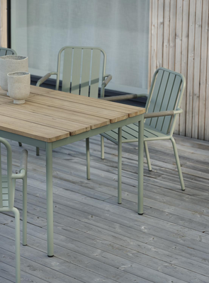 Nox dining table Dusty Green/teak