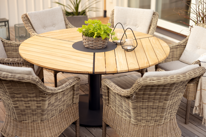 Peace Wood dining table Anthracite/Teak