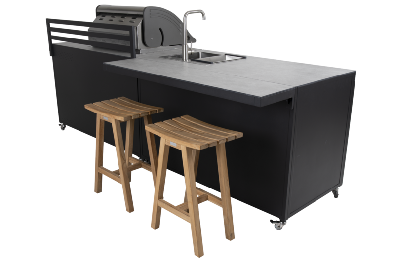 Fornax outdoor Kitchen Black/teak