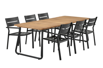 Nolli dining table Black/teak