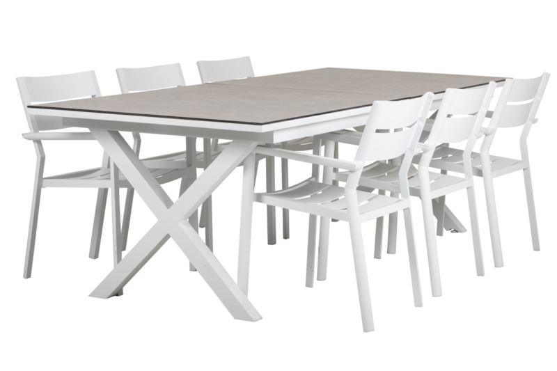 Hillmond dining table White/grey