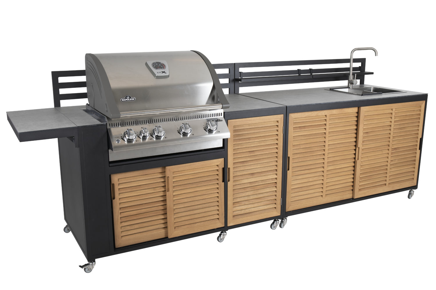 Fornax outdoor Kitchen Black/teak