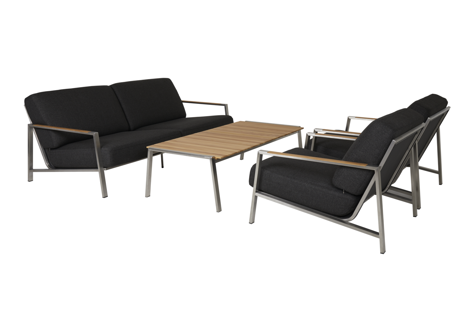 Naos 2,5-seater sofa Stainless steel/Nearly back