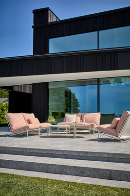 Blixt lounge chair Pearl White/Teddy Orange