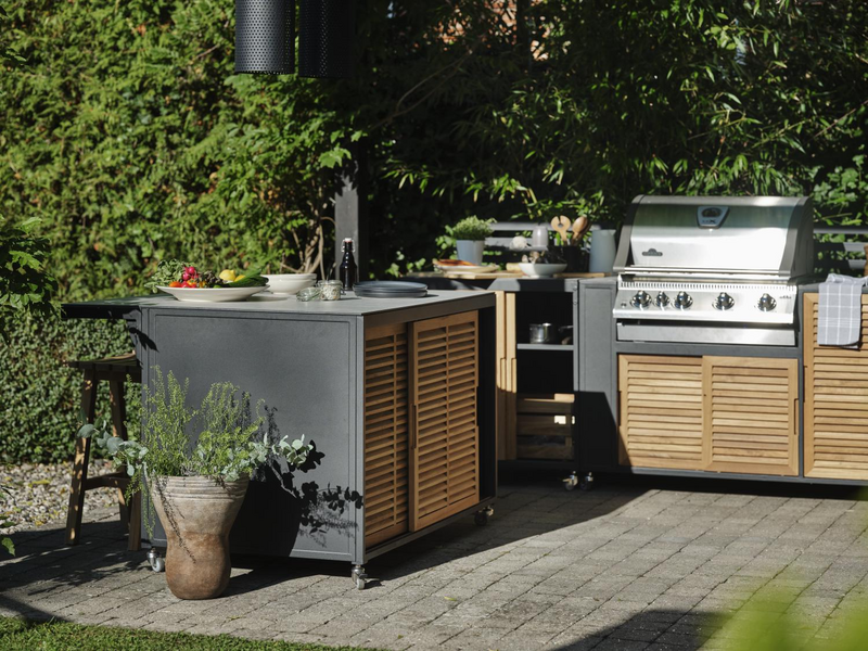 Fornax outdoor Kitchen Black/teak