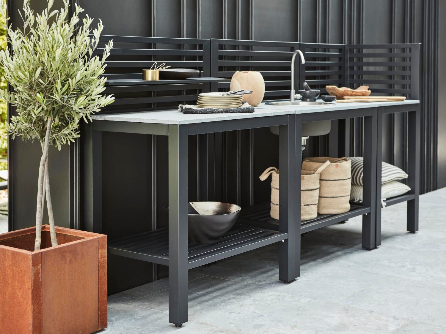 Bellac outdoor Kitchen Black/grey