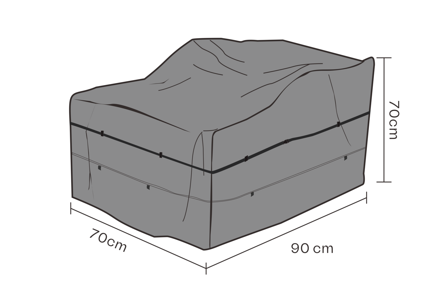 Furniture cover armchair Black - Breathable