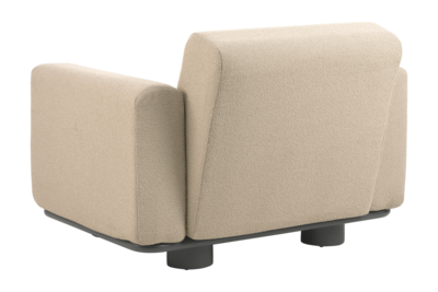 Bolster armchair Anthracite/Teddy Beige