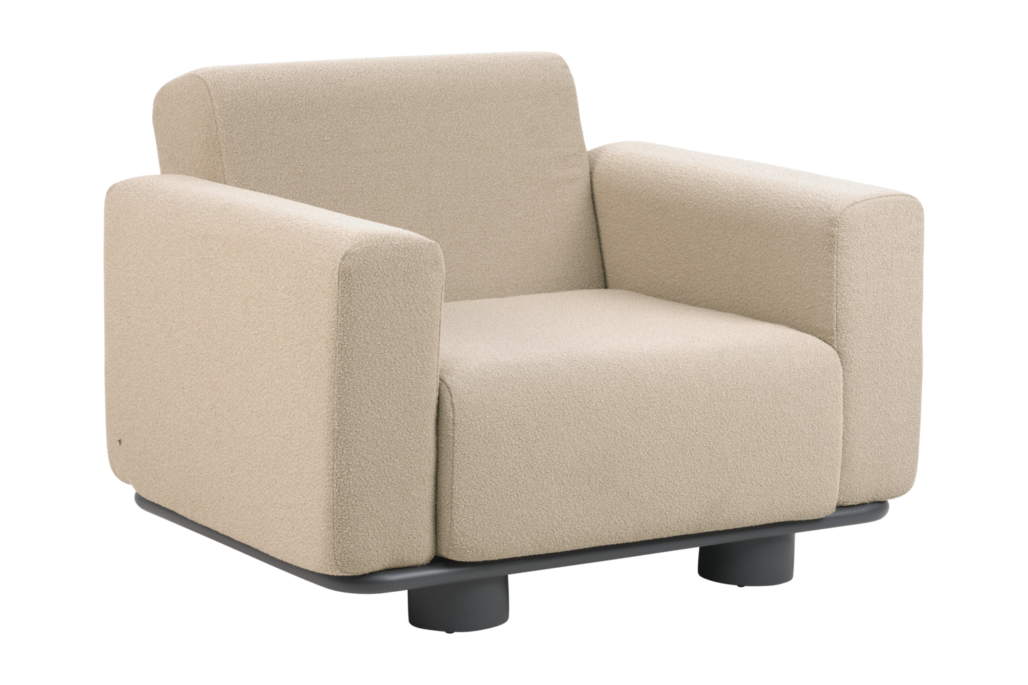 Bolster armchair Anthracite/Teddy Beige