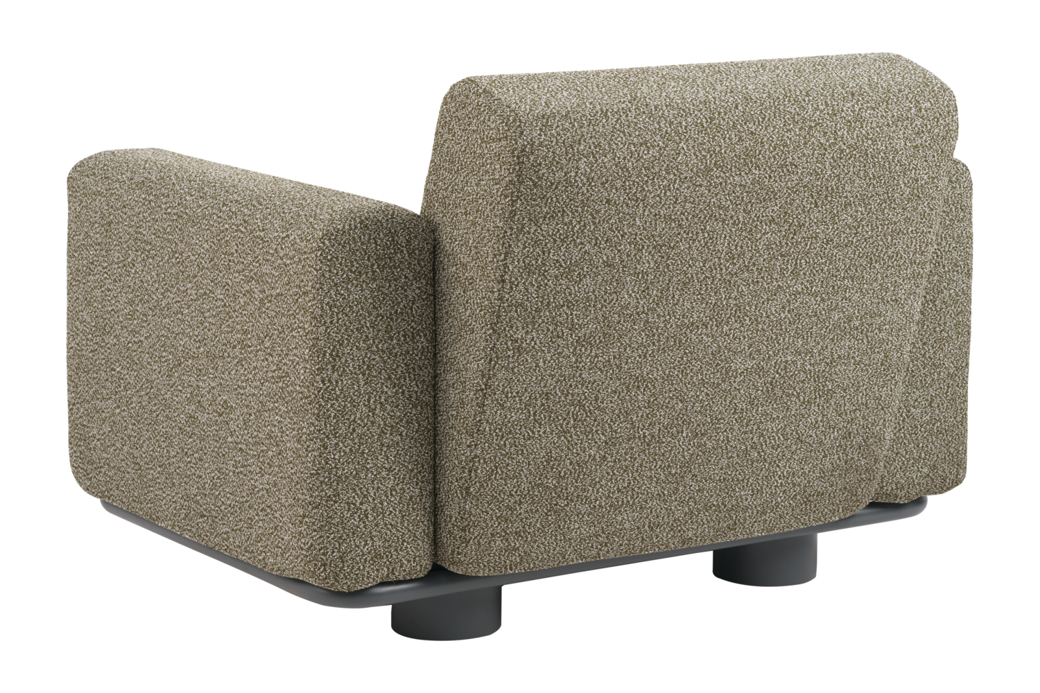 Bolster armchair Anthracite/Teddy Verde