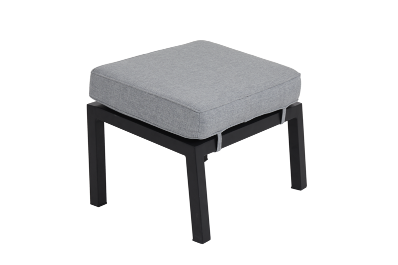 Belfort footstool Black/Pearl grey