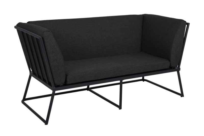 Vence 2-seater sofa Black/anthracite