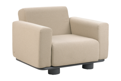 Bolster armchair Anthracite/Teddy Beige