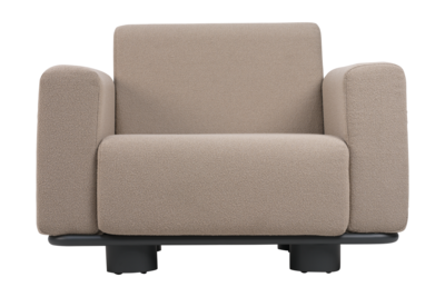 Bolster armchair Anthracite/Teddy Beige