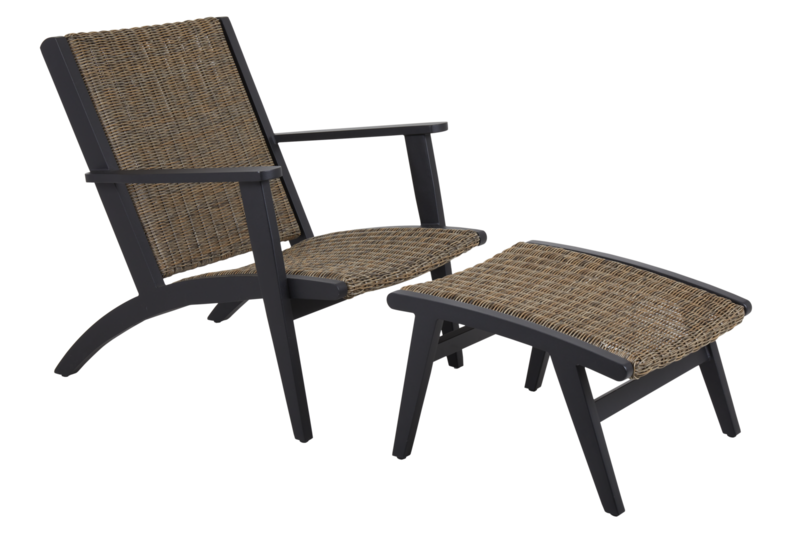 Kira footstool Black/rustic