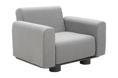 Bolster armchair Anthracite/Teddy Grey