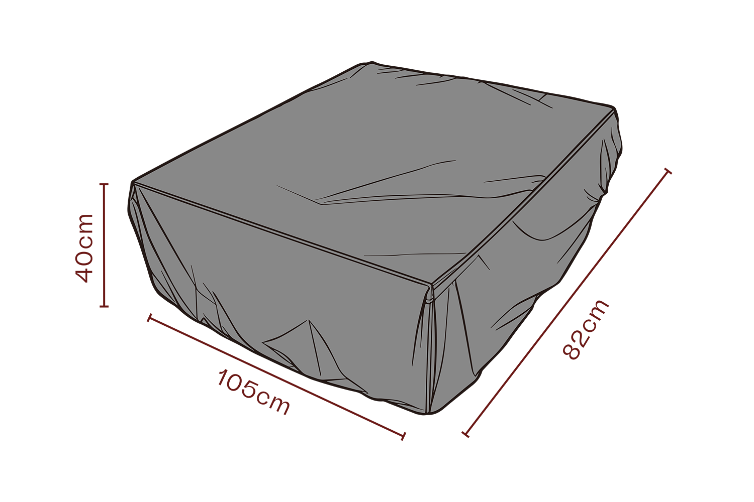 Furniture cover ottoman Black - Breathable