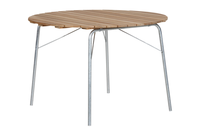 56:an dining table Galvanized/teak