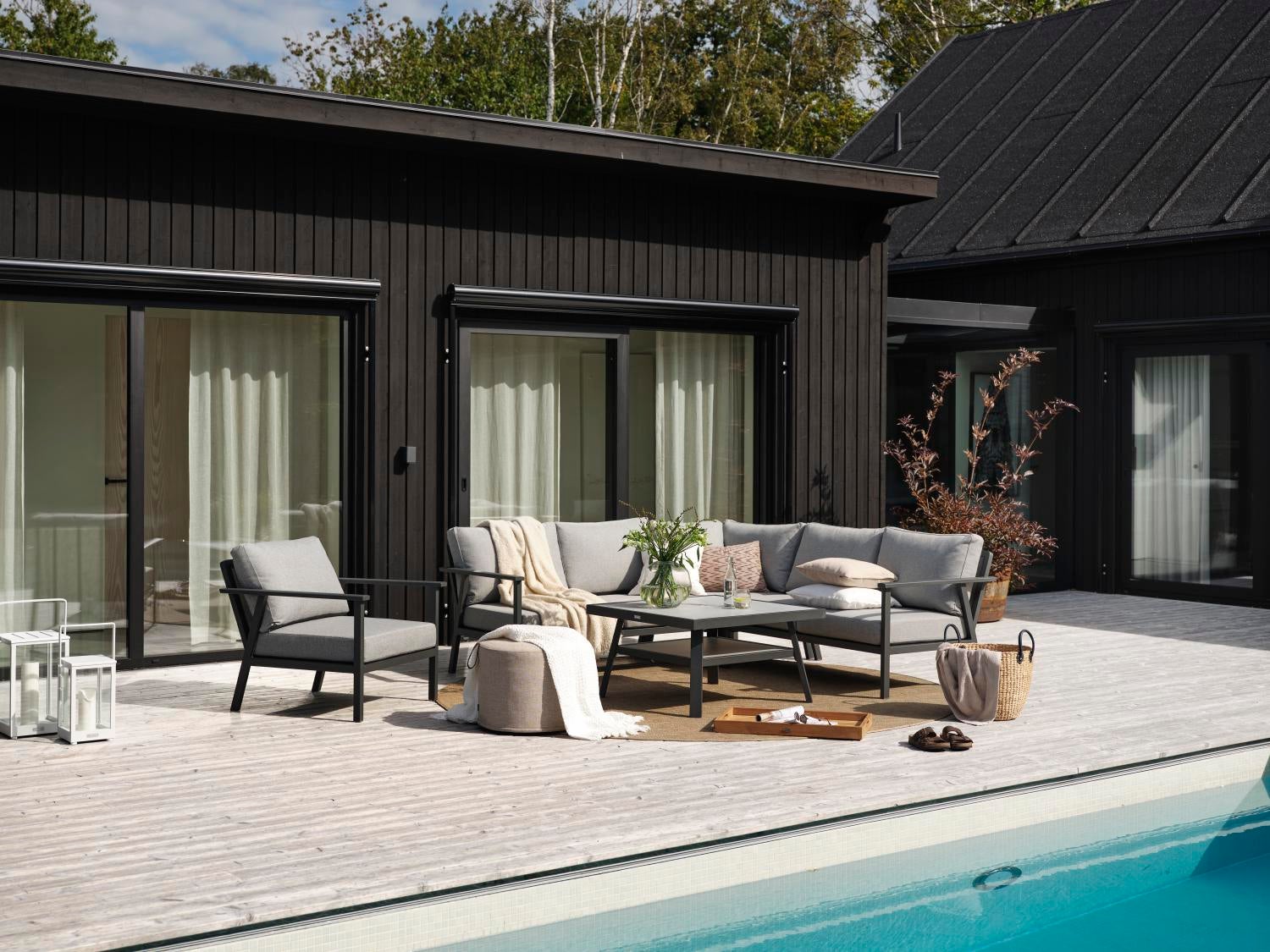 Samvaro Low corner Anthracite/Pearl grey