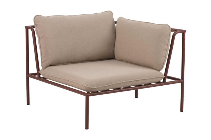 Collier corner Zin Red/Teddy Beige