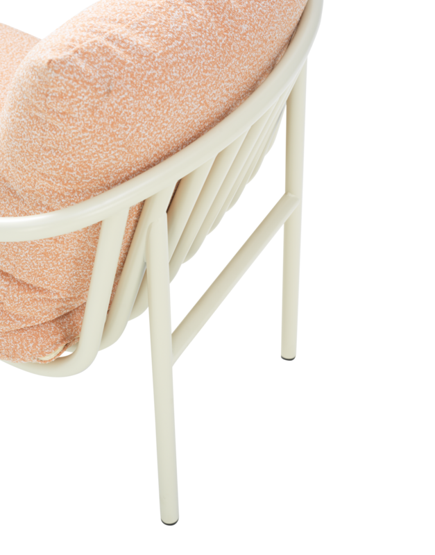 Bendt armchair Pearl White/Teddy Orange