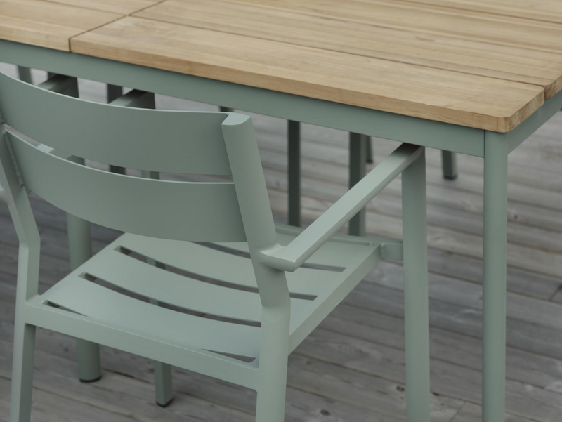 Nox dining table Dusty Green/teak