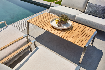Naos coffee table Stainless steel/teak