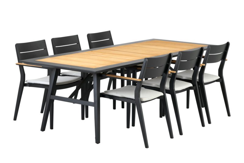 Chios dining table Black/teak