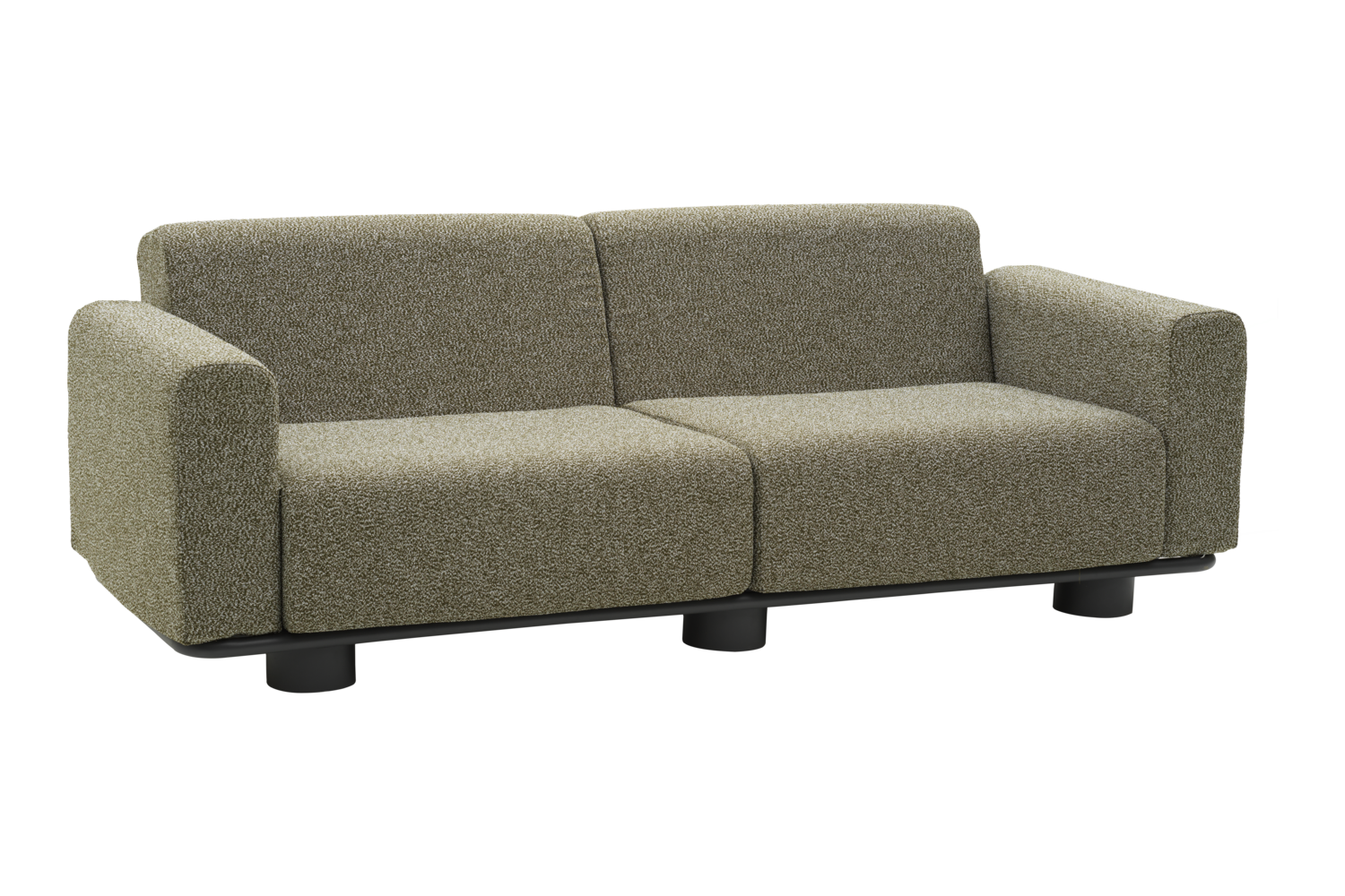 Bolster 2,5-seater sofa Anthracite/Teddy Verde
