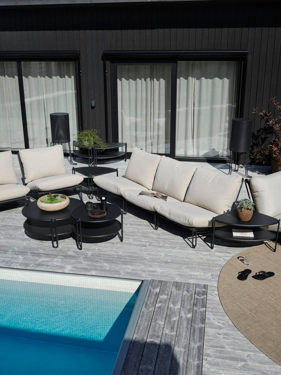 Blixt lounge chair Black/Cley beige