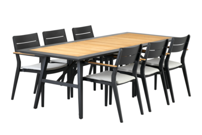 Chios dining table Black/teak