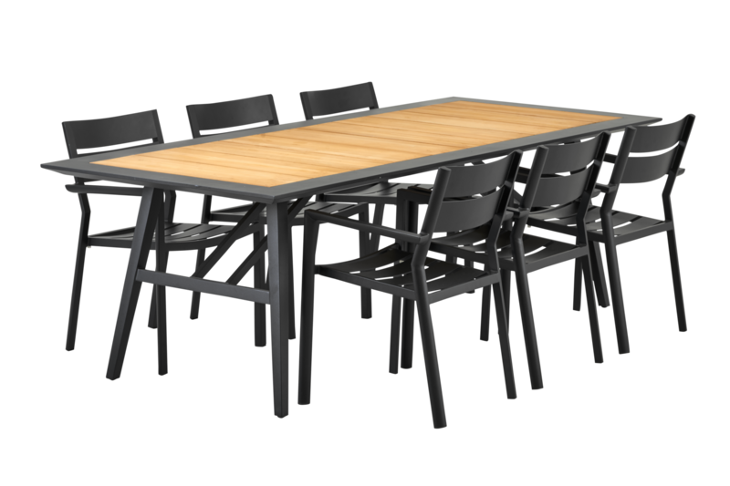 Chios dining table Black/teak