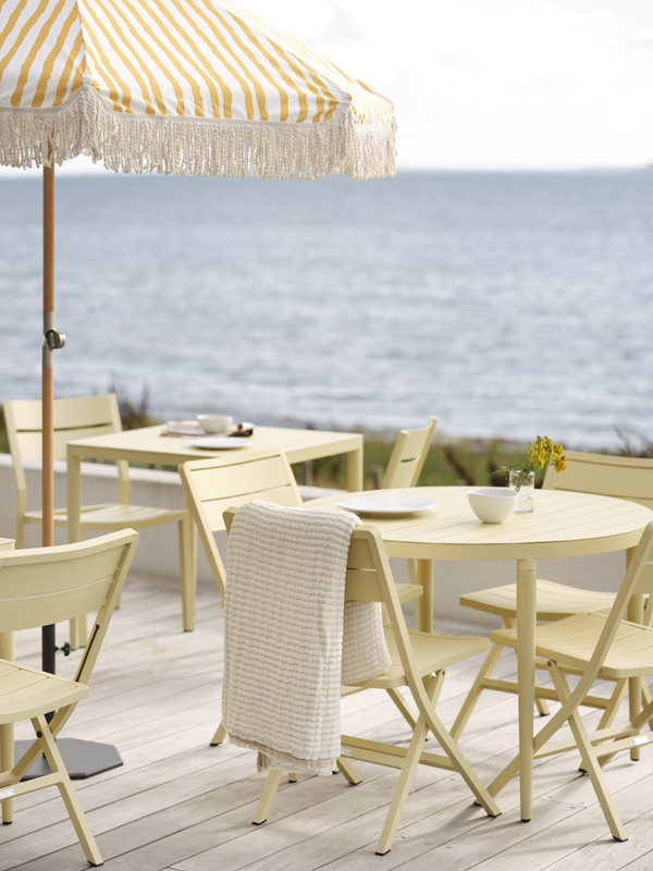 Gatsby parasol Natural/Yellow-White