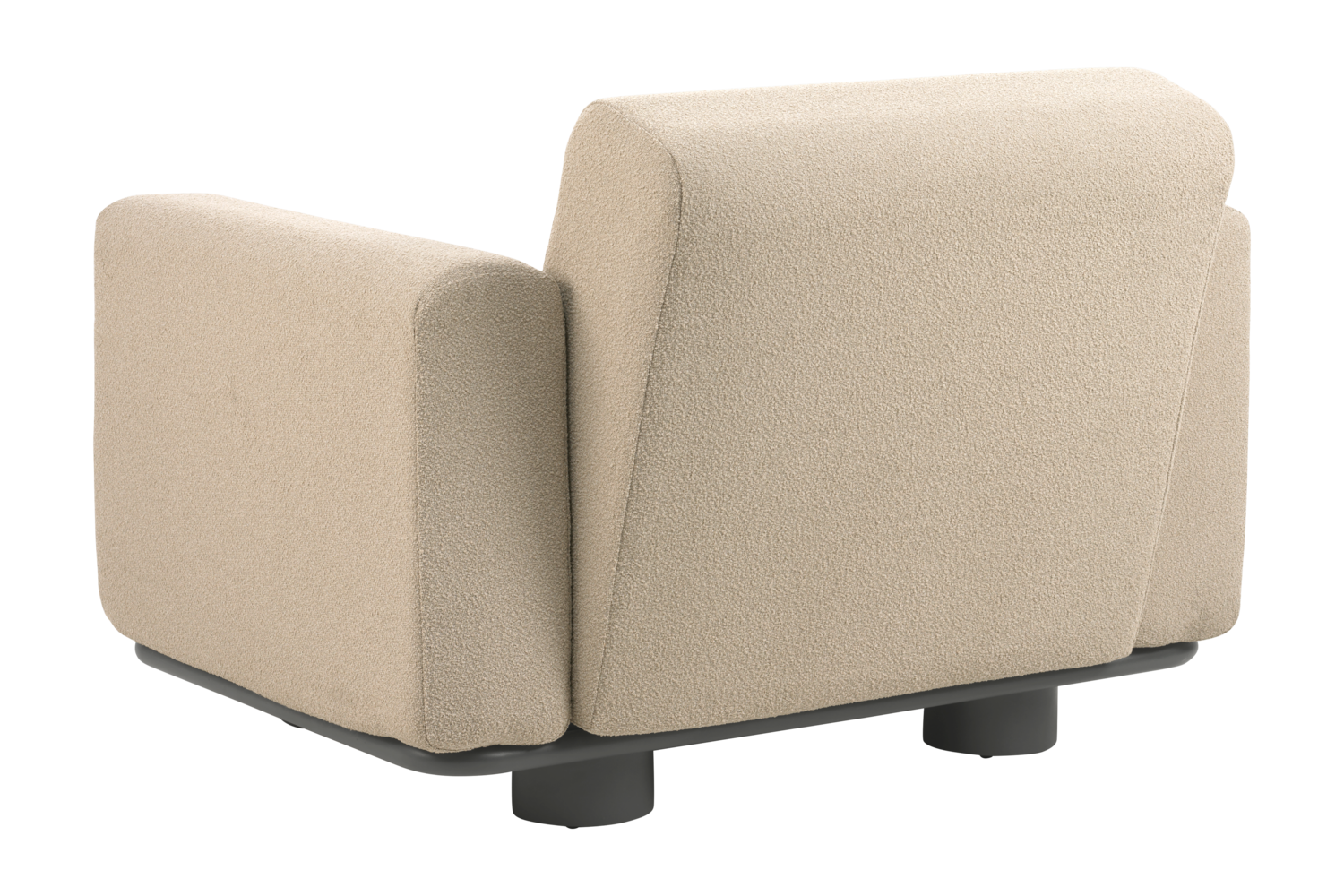 Bolster armchair Anthracite/Teddy Beige