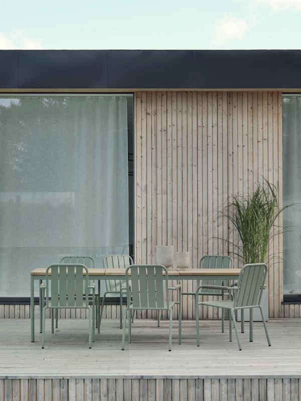 Nox dining table Dusty Green/teak