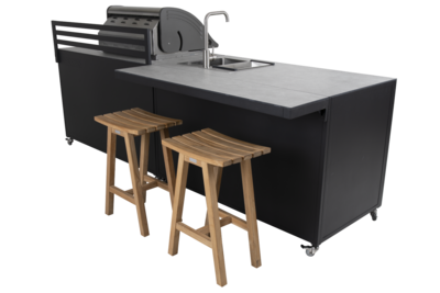 Fornax outdoor Kitchen Black/teak