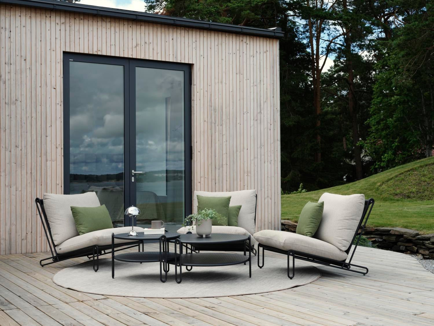 Blixt lounge chair Black/Cley beige